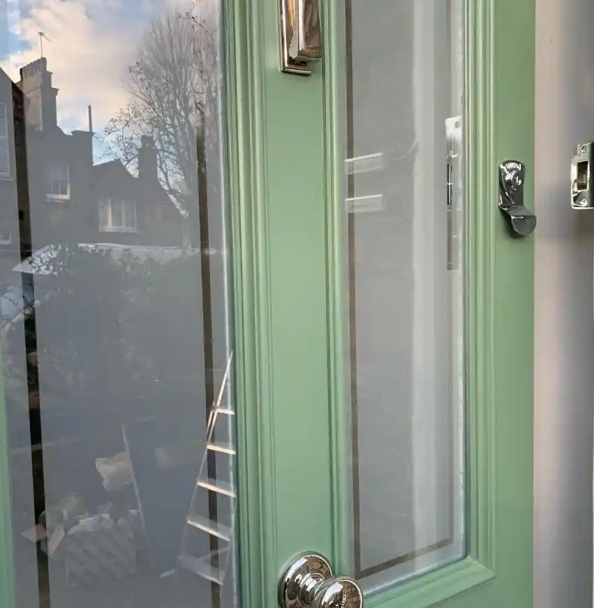 Hackney front door installation in progress
